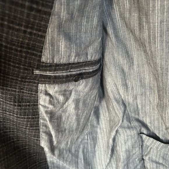 John Varvatos Austin Jacket Black/Gray Texture Plaid Wool/Angora Sz Italy 48 NWT - Picture 9 of 16